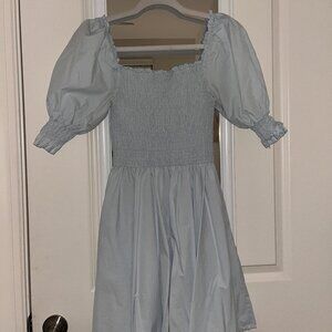 FRANCESCA'S Light Blue Smocked Mini Dress